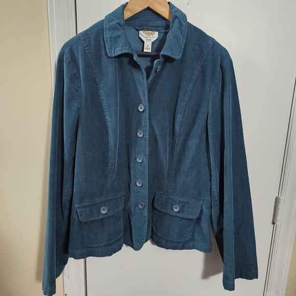Talbots Women's Stretch Corduroy Cotton Long Sleeve Button Up Jacket Sz 18 - Picture 2 of 5